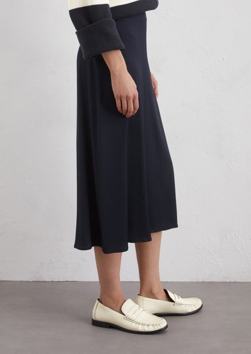 Satin skirt relaxed — Dark blue