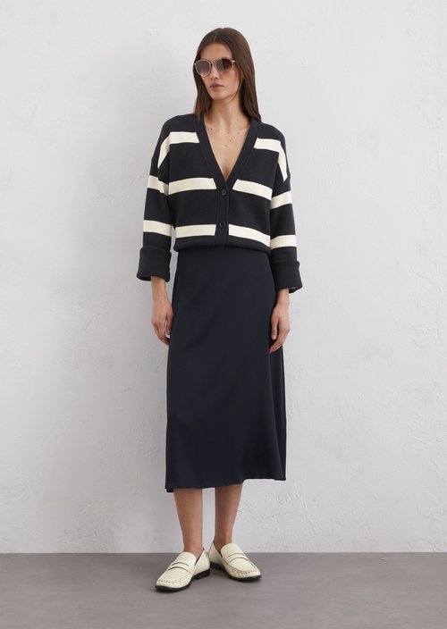 Satin skirt relaxed — Dark blue