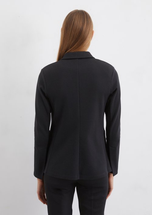 Piqué jersey blazer regular — Dark blue