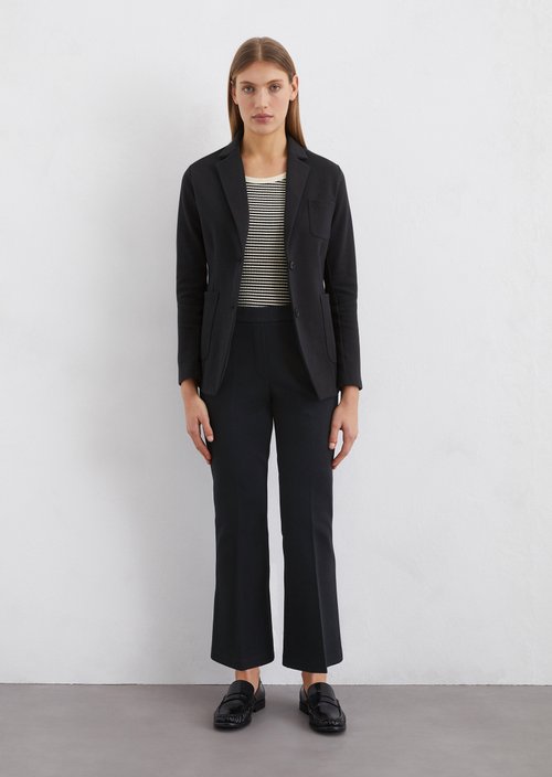 Piqué jersey blazer regular — Dark blue