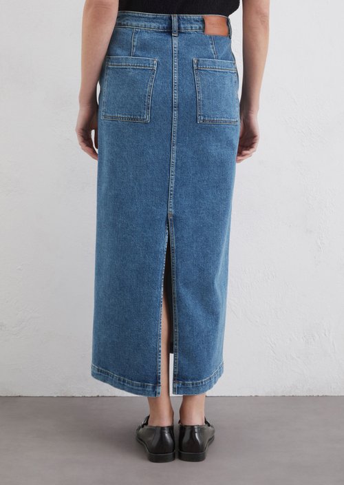 Regular long denim skirt — M017 (alternate view)
