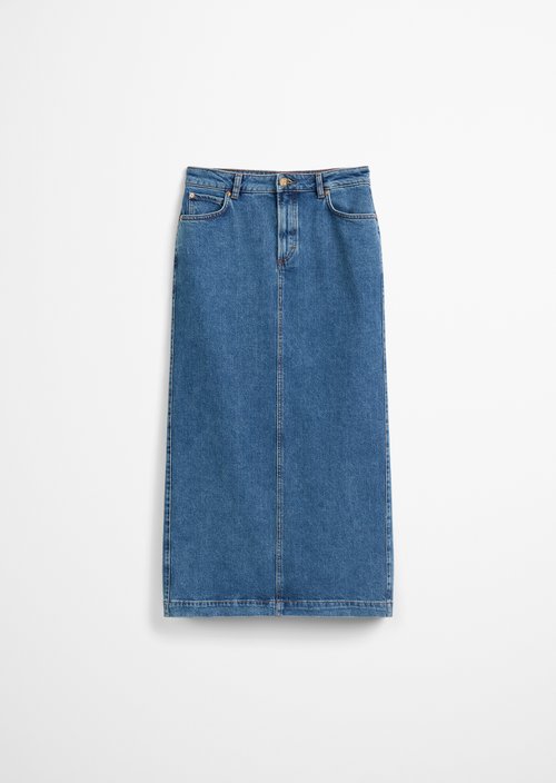 Regular long denim skirt — M017
