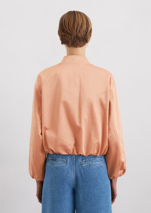 Relaxed cropped blouson — Light red