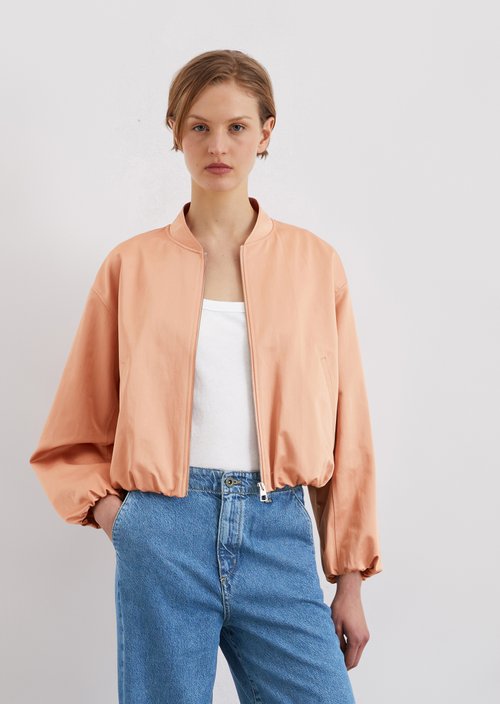Relaxed cropped blouson — Light red