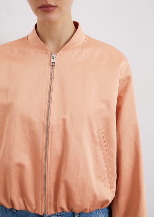 Relaxed cropped blouson — Light red
