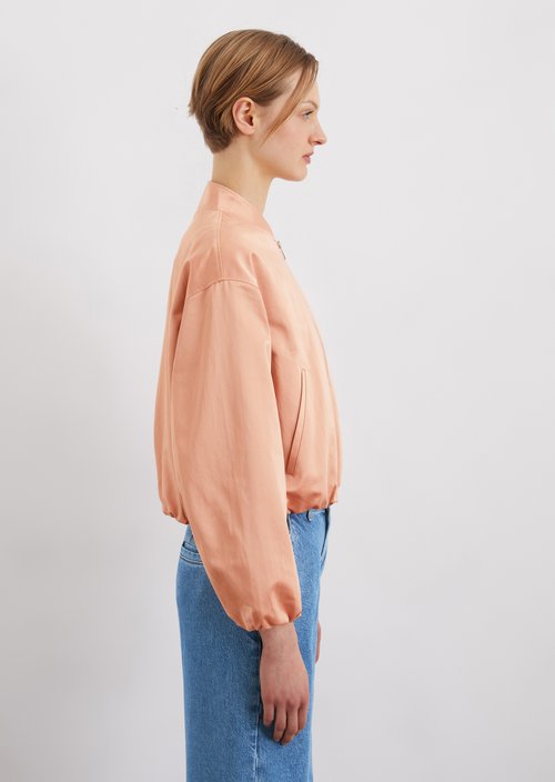 Relaxed cropped blouson — Light red