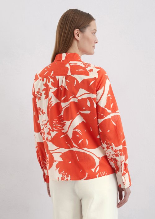 Relaxed print long-sleeved blouse — ME66