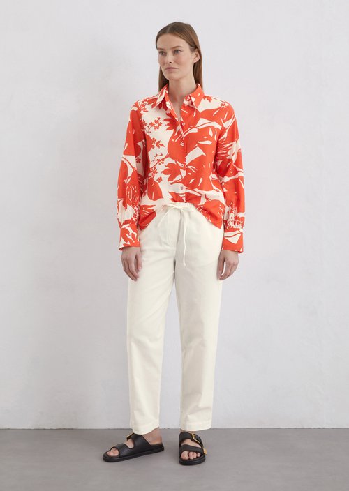 Relaxed print long-sleeved blouse — ME66