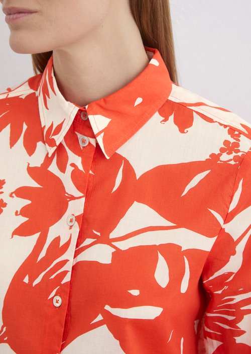 Relaxed print long-sleeved blouse — ME66