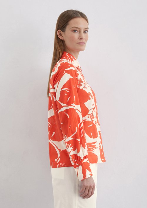 Relaxed print long-sleeved blouse — ME66
