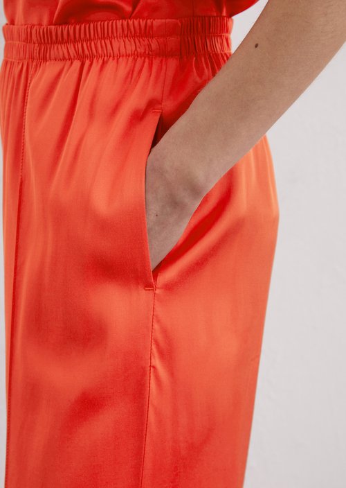 Satin trousers wide — Light red