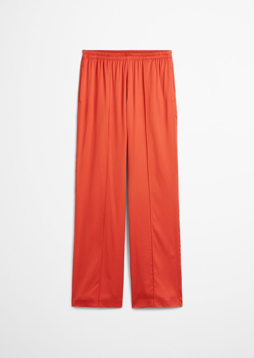 Satin trousers wide — Light red