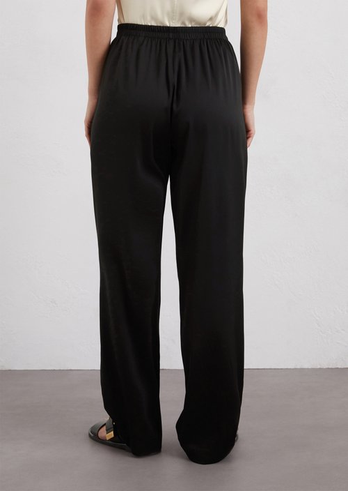 Satin trousers wide — Black