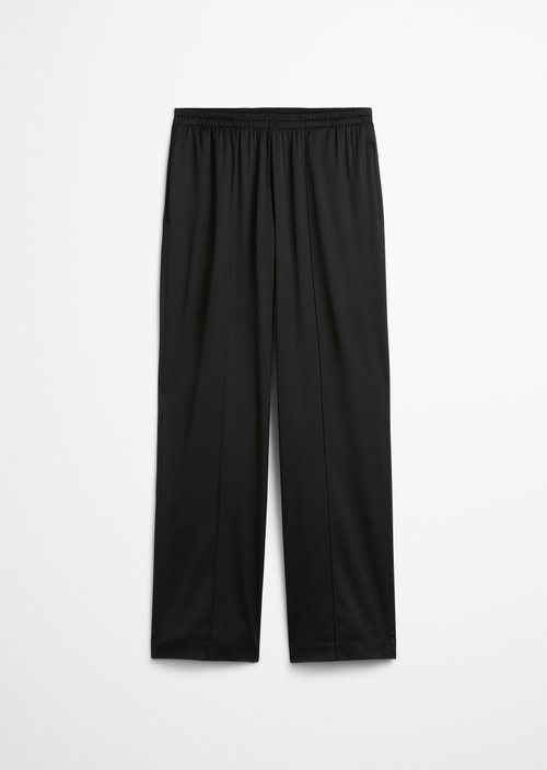 Satin trousers wide — Black