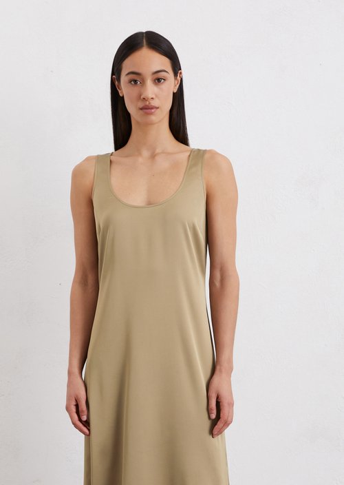 Satin dress regular — Beige