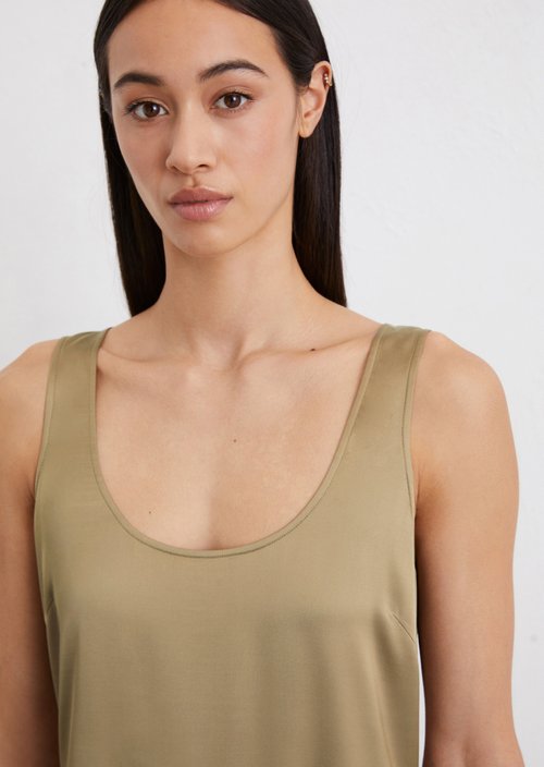 Satin dress regular — Beige