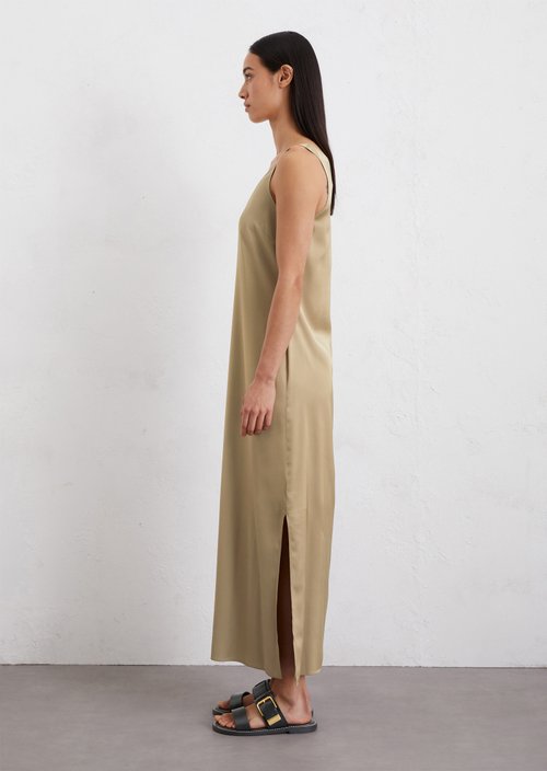 Satin dress regular — Beige
