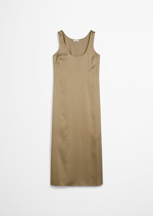 Satin dress regular — Beige