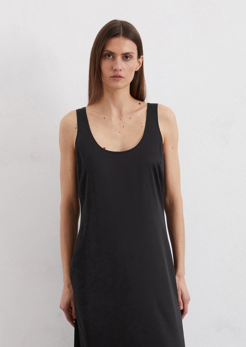 Satin dress regular — Black