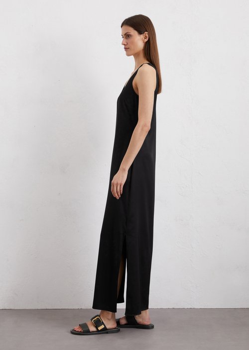 Satin dress regular — Black