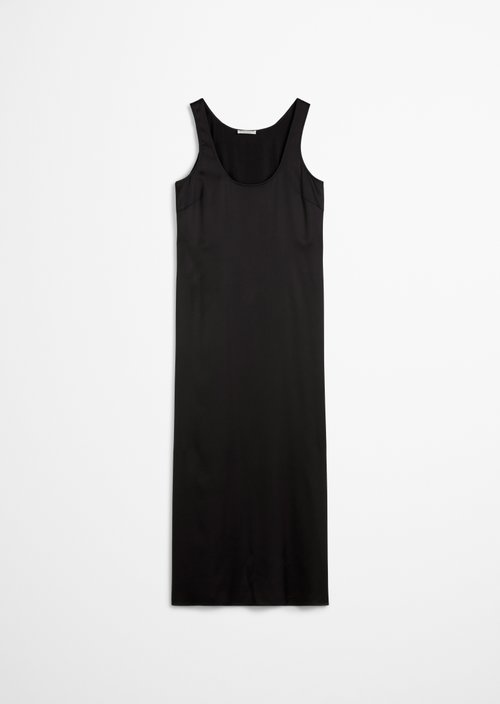 Satin dress regular — Black