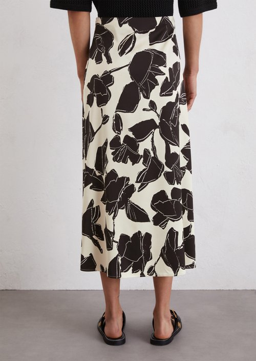 Flared print satin skirt — Multi