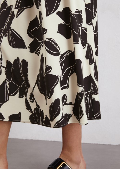 Flared print satin skirt — Multi