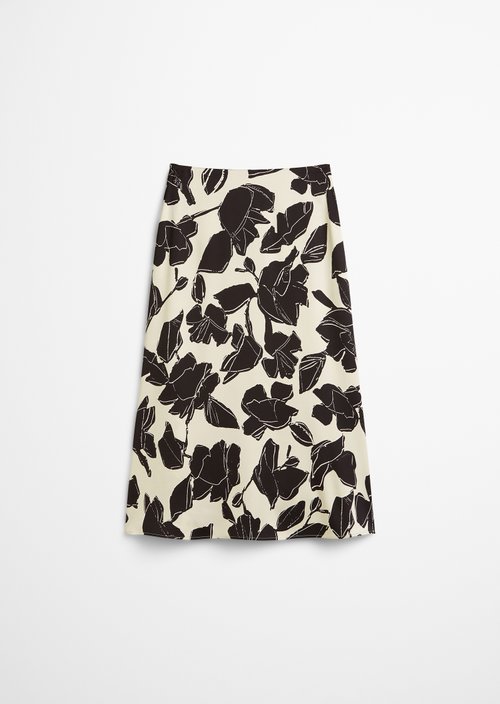 Flared print satin skirt — Multi