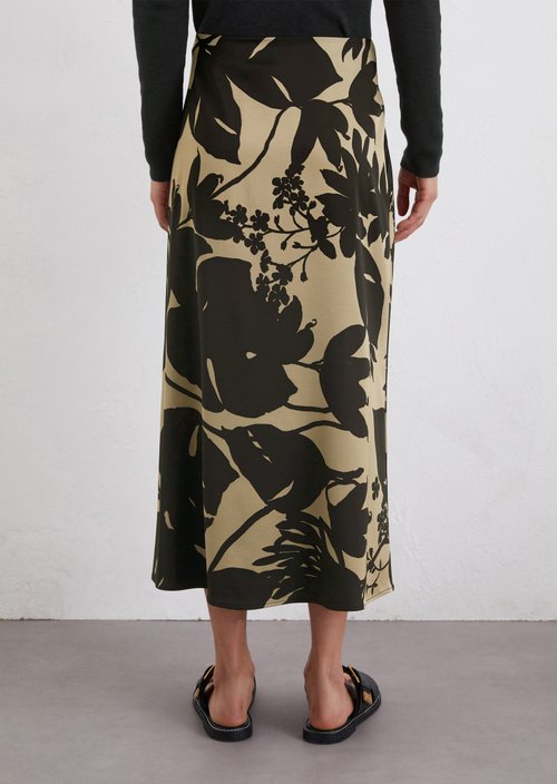 Flared print satin skirt — Multi