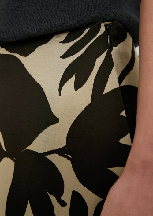 Flared print satin skirt — Multi