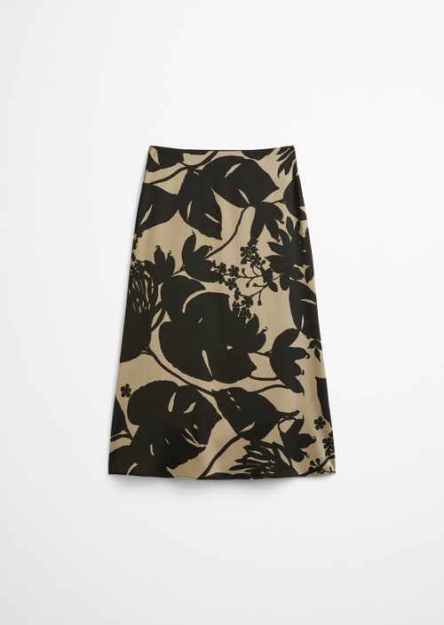 Flared print satin skirt — Multi