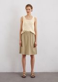 スカート MISTREASS Polo Set Flare Skirt Beige Flared skirt made from a lyocell-linen mix - beige | Mini-skirts