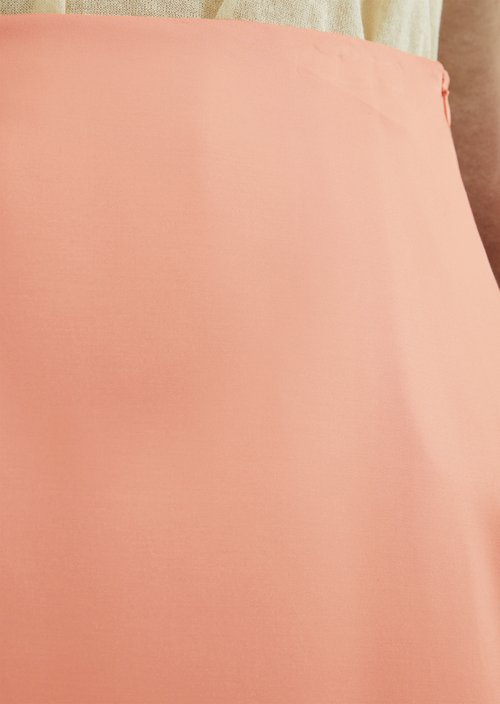 Flared satin skirt — Light red