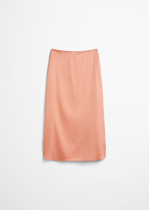 Flared satin skirt — Light red