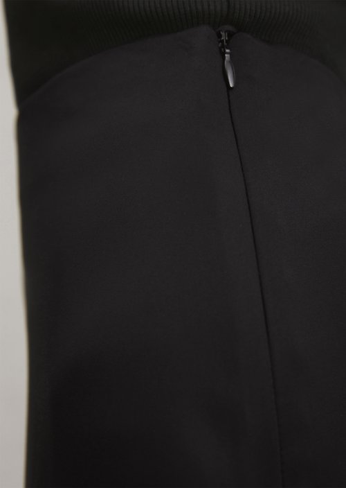 Flared satin skirt — Black