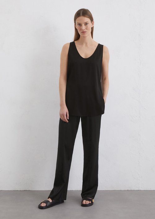 Satin top regular — Black