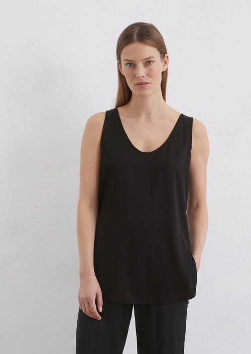 Satin top regular — Black