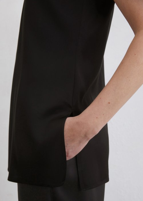 Satin top regular — Black