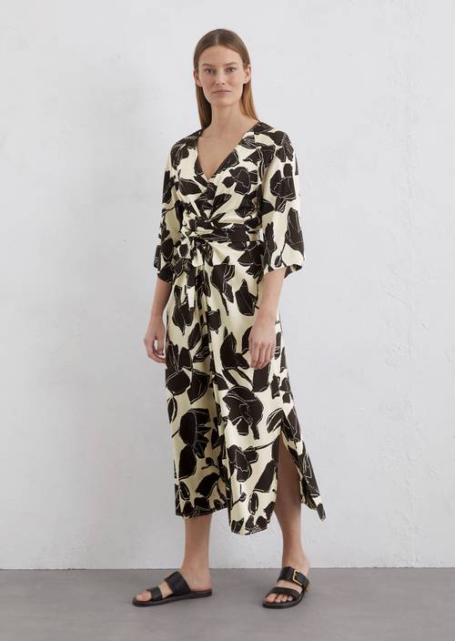 midi stretch dresses Avec Les Filles Stretch Cotton Poka Dot Halter Midi Dress Women's : 12