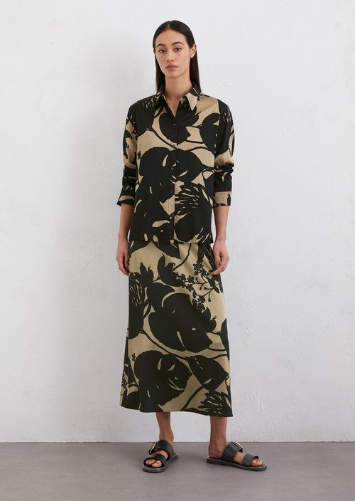 Print satin blouse regular — Multi