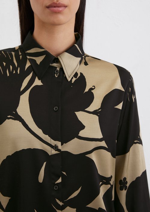 Print satin blouse regular — Multi