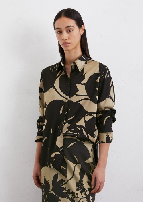 Print satin blouse regular — Multi