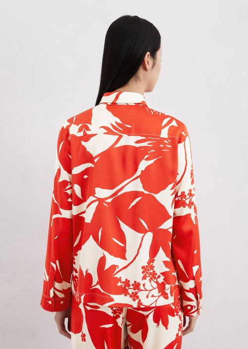 Print satin blouse regular — Multi