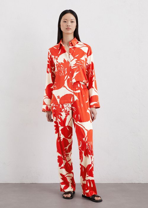 Print satin blouse regular — Multi