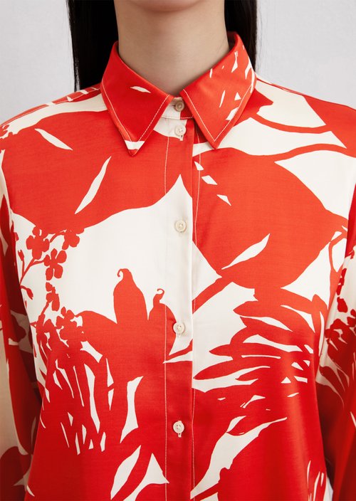 Print satin blouse regular — Multi