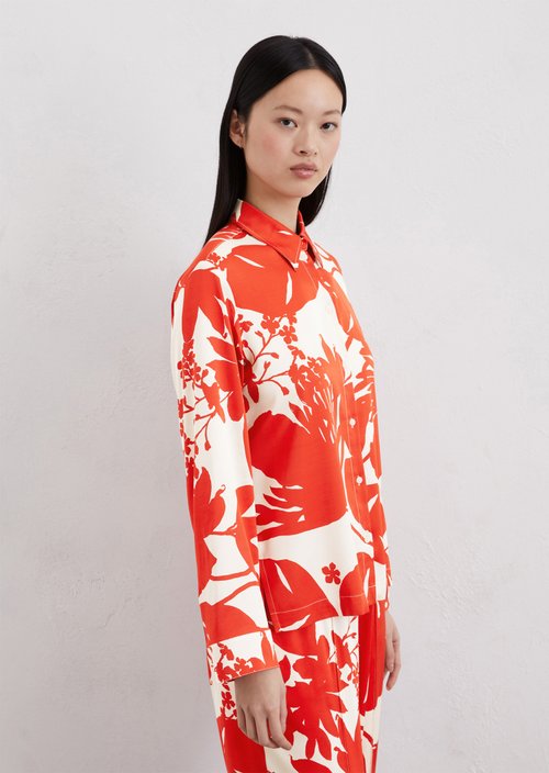 Print satin blouse regular — Multi