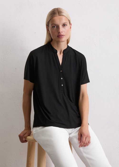 Relaxed jersey blouse — Black