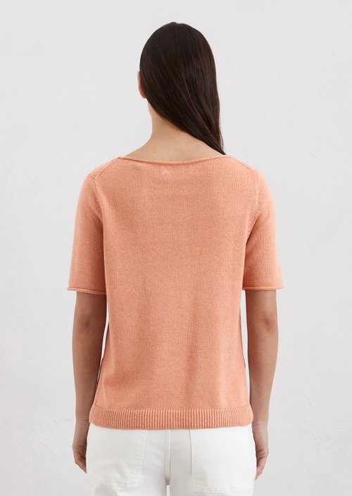 Regular short-sleeved sweater — Light red