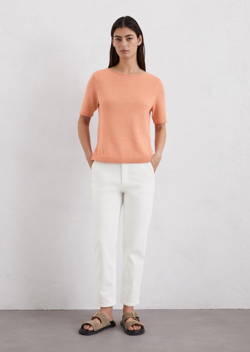 Regular short-sleeved sweater — Light red
