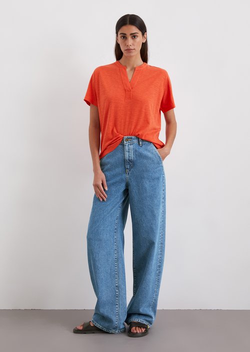 Regular jersey blouse — Light red